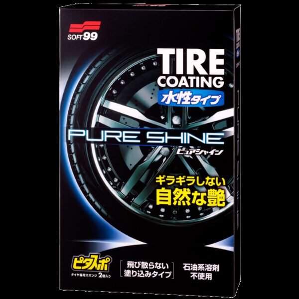 SOFT99 Water-Based Tire Coating Pure Shine 100ml / Preparat do Pielęgnacji Opon Samochodowych + 2 Gąbki