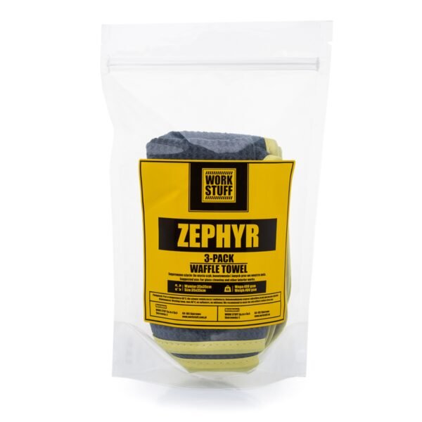 WORK STUFF ZEPHYR Waffle Towel 400gsm 35x35cm Mikrofibra Waflowa do Szyb 3-Pack