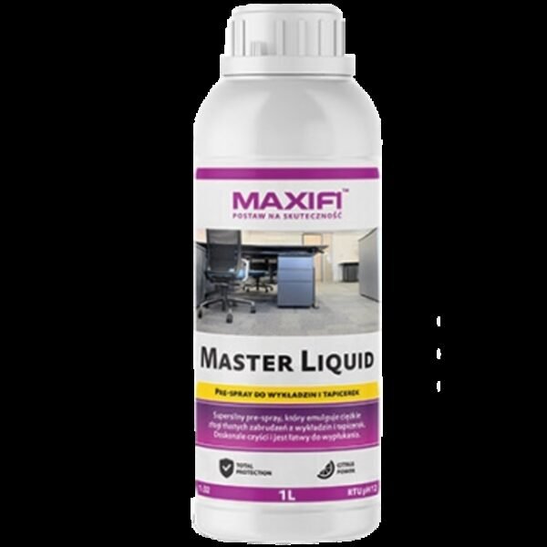 MAXIFI Master Liquid 1l Pre Spray do Usuwania Trudnych Tłustych Zabrudzeń z Wykładzin i Tapicerek