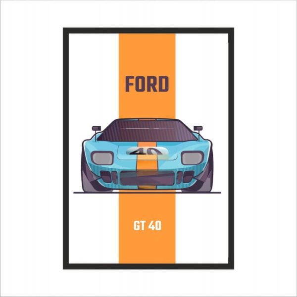 Obraz na ścianę FORD GT 40 ramka orange limited