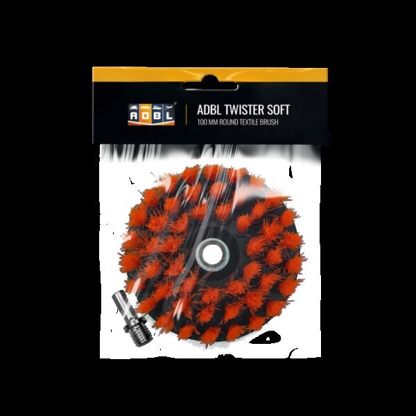 ADBL Twister Soft Red 100mm - Szczotka do tapicerki na gwint m14 lub wkrętarkę - obrazek 2