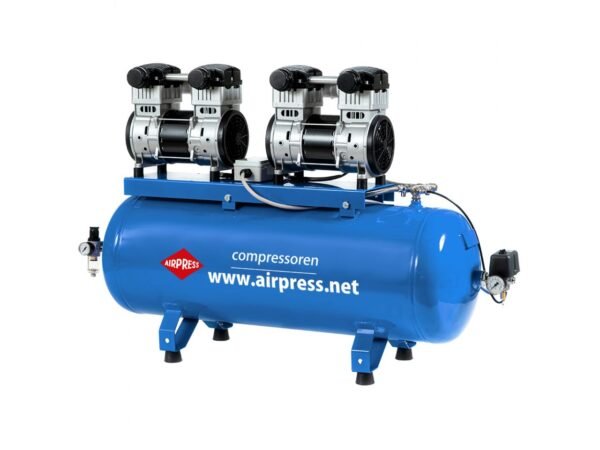 AIRPRESS Kompresor bezolejowy LMO 196X2-100 Silent 8 bar 3.2 KM 90 l/min 100 l