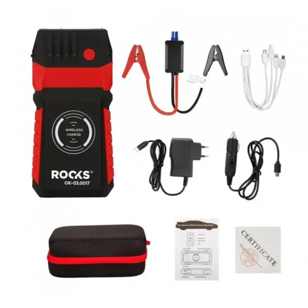 ROOKS Mini booster, urządzenie rozruchowe wireless, 12v-600a-10000 mah, rozruch: 600a - obrazek 2