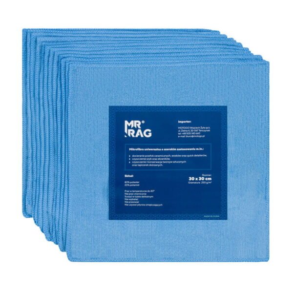 MR RAG 30x30cm blue 250gsm 12-pack mikrofibra niebieska