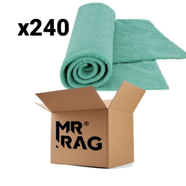 MR RAG 40x40cm GREEN edgeless 380GSM mikrofibra zielona bezszwowa 240 sztuk