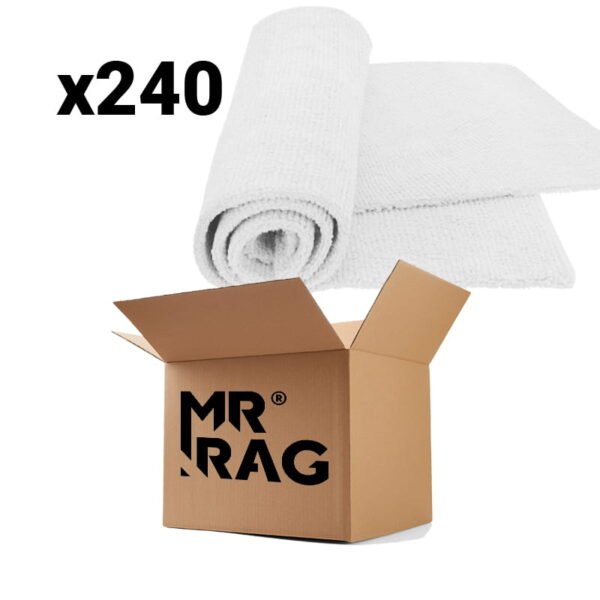 MR RAG 40x40cm WHITE edgeless 380GSM mikrofibra biała bezszwowa 240 sztuk