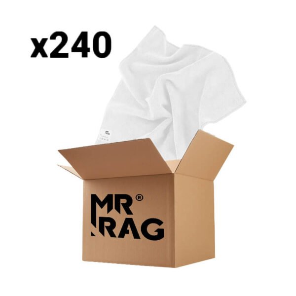 MR RAG 40x40cm WHITE 380GSM mikrofibra biała puszysta 240 sztuk