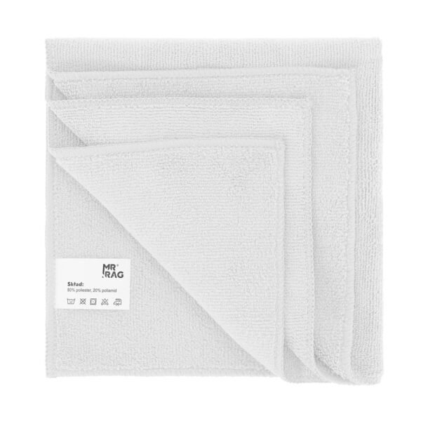 MR RAG 40x40cm WHITE 380GSM mikrofibra biała puszysta 240 sztuk - obrazek 3